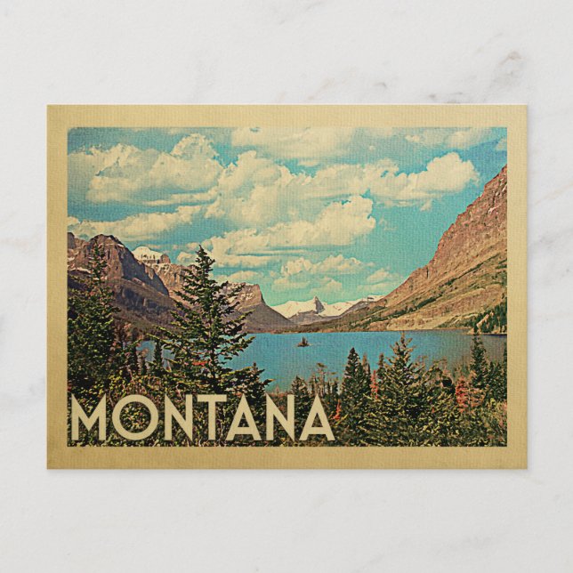 Montana Glacier Park Postcard Vintage Postkarte (Vorderseite)