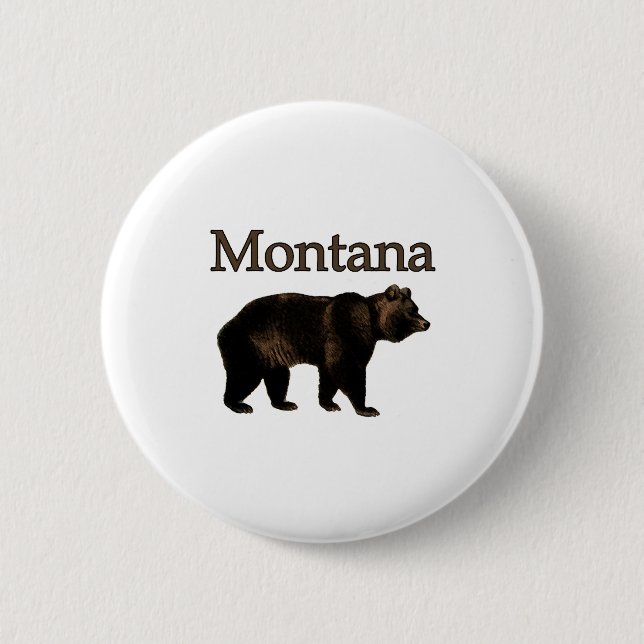 Montana-Grizzlybär Button (Vorderseite)