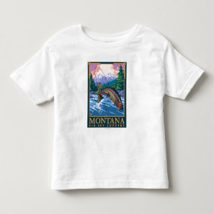 Montana -- Große Himmel CountryFly Fischen-Szene Kleinkind T-shirt
