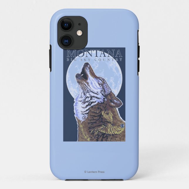 Montana -- Großer Himmel CountryHowling Wolf Case-Mate iPhone Hülle (Rückseite)