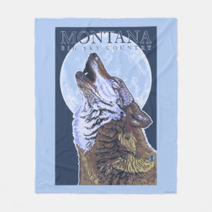 Montana -- Großer Himmel CountryHowling Wolf Fleecedecke