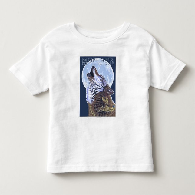 Montana -- Großer Himmel CountryHowling Wolf Kleinkind T-shirt (Vorderseite)