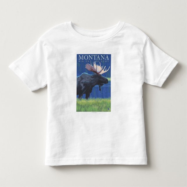 Montana -- Großer Himmel CountryMoose im Kleinkind T-shirt (Vorderseite)