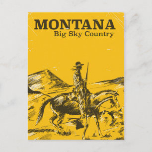 Montana Grosses Himmelreich Vintage Reiseplakat Postkarte