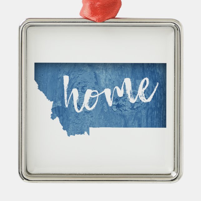 Montana Home Wood Grain Ornament Aus Metall (Vorne)