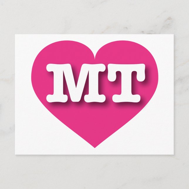Montana Hot Pink Heart - I Liebe MT Postkarte (Vorderseite)