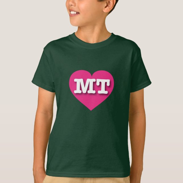 Montana Hot Pink Heart - I Liebe MT T-Shirt (Vorderseite)