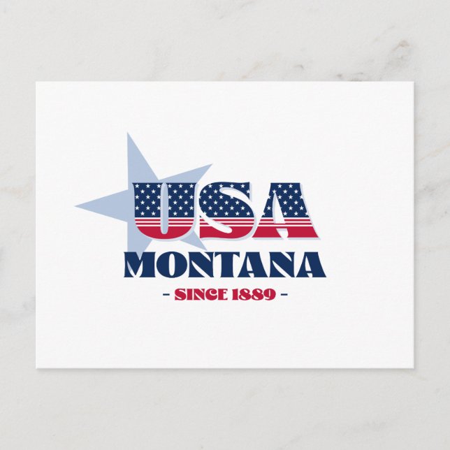 Montana in roter, weißer und blauer Postkarte (Vorderseite)