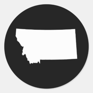 Montana in Weiß und Schwarz Runder Aufkleber