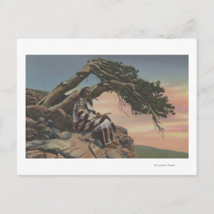 Montana - Indischer Chef des Glacier-Nationalparks Postkarte