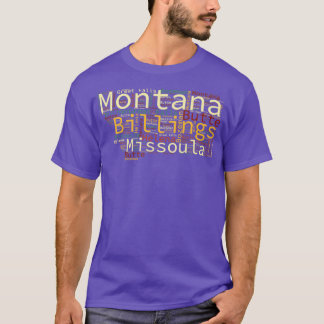 Montana Karte und Städte T-Shirt