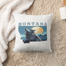 Montana Kontur Wolf und Mond