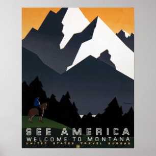 Montana Landschaft Kunst, Dichtung und Musik Vinta Poster