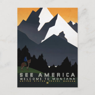 Montana Landschaft Kunst, Dichtung und Musik Vinta Postkarte