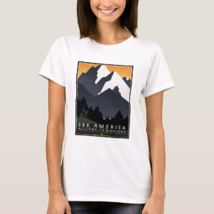 Montana Landschaft Kunst, Dichtung und Musik Vinta T-Shirt