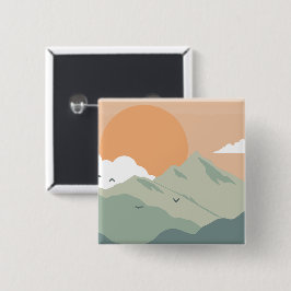 Montana Landschaft Kunst Vintage Fotos Alte Ästhet Button