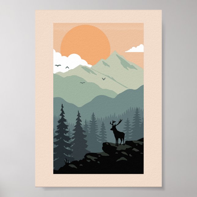 Montana Landschaft Kunst Vintage Fotos Alte Ästhet Poster (Vorne)