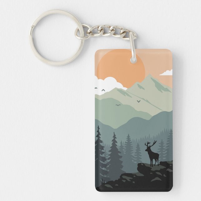 Montana Landschaft Kunst Vintage Fotos Alte Ästhet Schlüsselanhänger (Vorderseite)