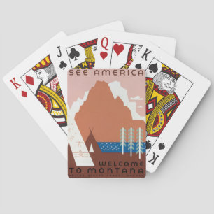 Montana Landschaft Kunst Vintage Fotos Alte Ästhet Spielkarten