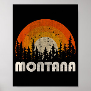 Montana - lustige Natur Vintage-Wandern 60er 70er Poster