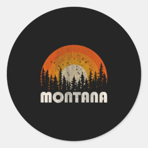 Montana - lustige Natur Vintage-Wandern 60er 70er Runder Aufkleber