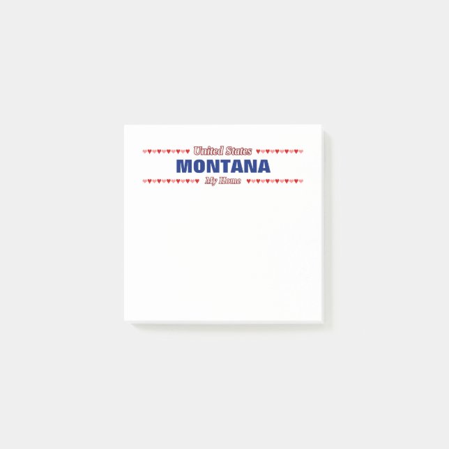 MONTANA - Meine Zuhause - Vereinigte StaatenHerz Post-it Klebezettel (Vorderseite)