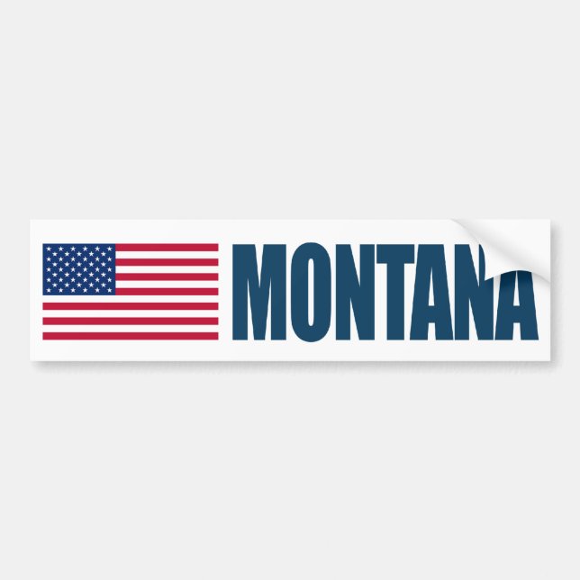 Montana mit US-Flagge Autoaufkleber (Vorne)