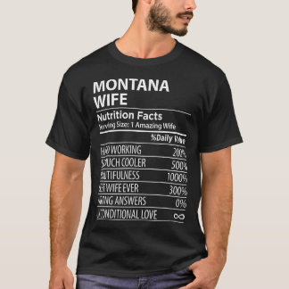 MONTANA MT EHEFRAU Nutrition Facts Women USA Staat T-Shirt