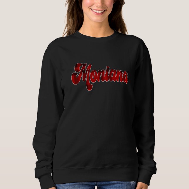 Montana MT Karierter Text für Männer Frauen Sweatshirt (Vorderseite)