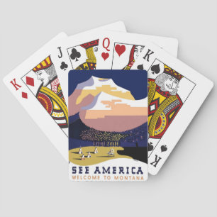 Montana MT US Vintage Travel Playing Cards Spielkarten
