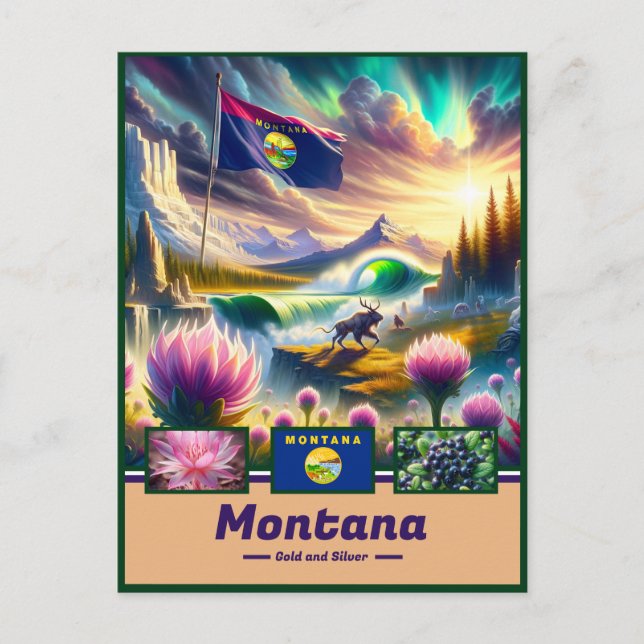 Montana Mystique Landschaftliche Schatzsuchen Postkarte (Vorderseite)