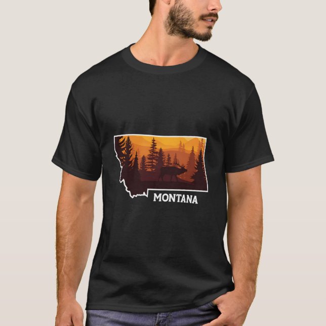 Montana Nature Elk Deer Hunting Hunt Montana Mt Ho T-Shirt (Vorderseite)