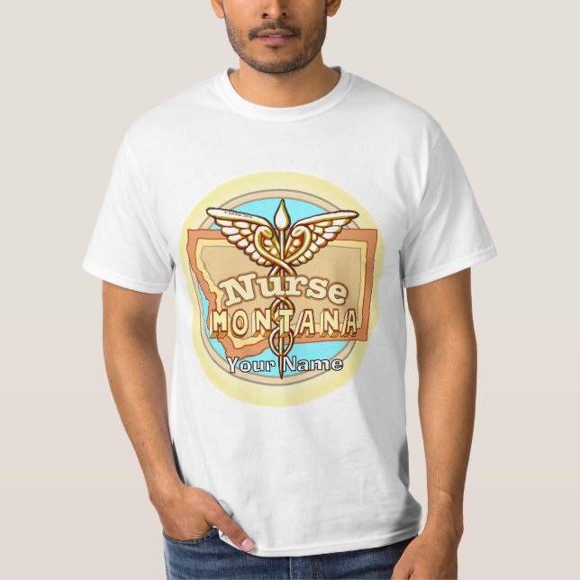 Montana Nurse Caduceus  T-Shirt (Vorderseite)