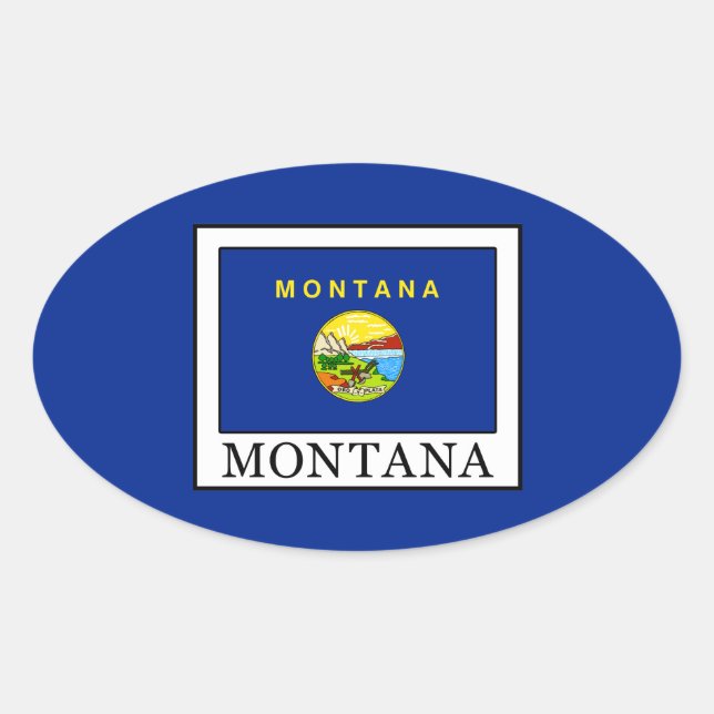 Montana Ovaler Aufkleber (Vorderseite)