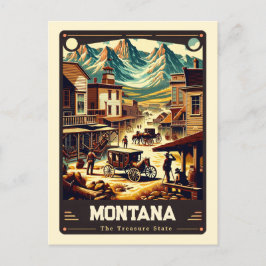 Montana | Patriotischer Geist Vintag Postkarte