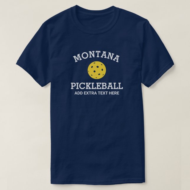Montana Pickleball Club Partner Name Custom T-Shirt (Design vorne)