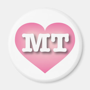 Montana Pink Fade Heart - I Liebe MT Magnet