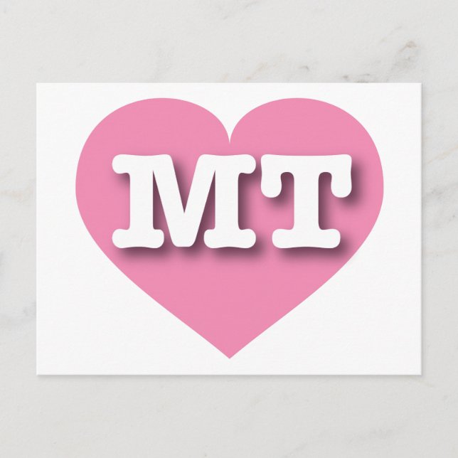 Montana Pink Heart - I Liebe MT Postkarte (Vorderseite)
