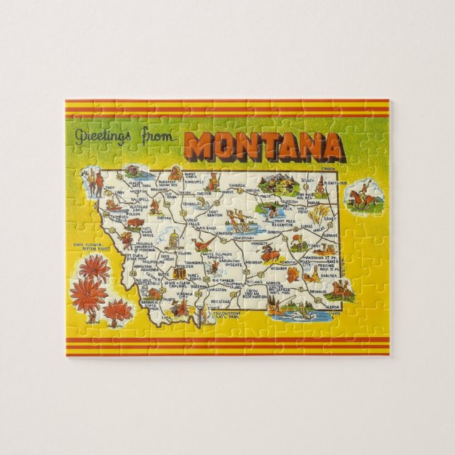 Montana Postcard Karte Jigsaw Puzzle (Horizontal)