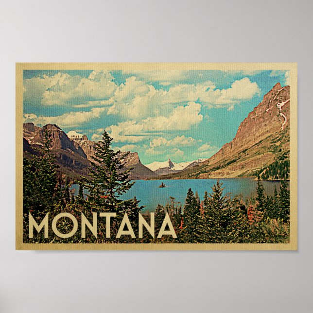 Montana Poster - Lago Vintage Reiseplakat (Vorne)