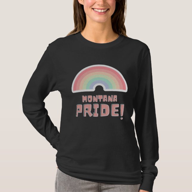 Montana Pride LGBTQ Cute Rainbow Minimalist Pride T-Shirt (Vorderseite)