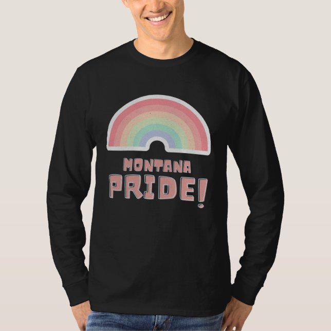 Montana Pride LGBTQ Cute Rainbow Minimalist Pride T-Shirt (Vorderseite)