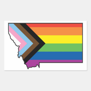 Montana Progress Flag Rechteckiger Aufkleber