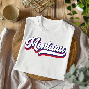 Montana Red White and Blue Vintag Script T - Shirt
