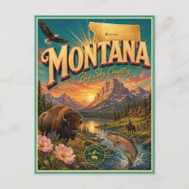 Montana Retro-Reise-Andenken-Postkarte Postkarte