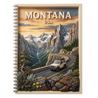 Montana Roadtrip Glacier National Park 3D Textur Notizblock