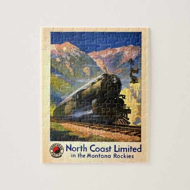 Montana Rockies Poster Steambahn Motor Puzzle (Vertikal)