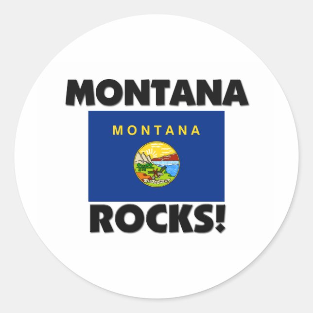 Montana Rocks Runder Aufkleber (Vorderseite)