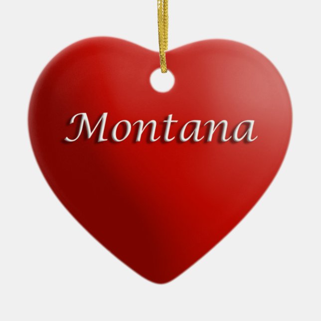 Montana Rotes Herz Keepake Ornament (Vorne)
