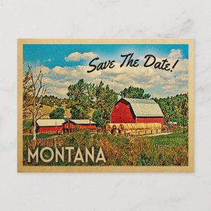 Montana Save the Date Bauernstall Rustikal Ankündigungspostkarte